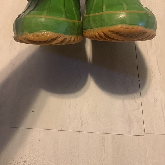 Lucky Brand Waterproof Boot Women 8M Leather Duck Muck Rain Green Black Classic - Picture 9 of 12